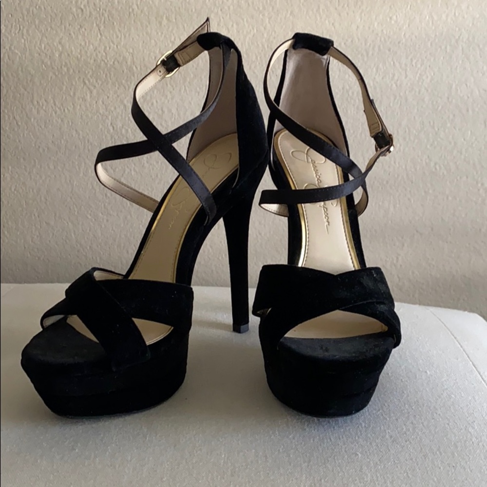 Jessica Simpson Platform Velvet Heels